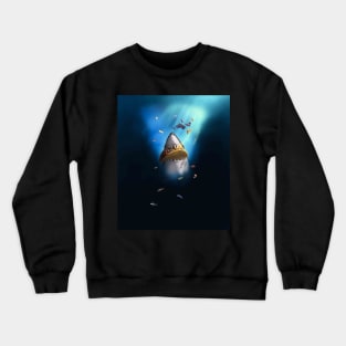 Shark Eating Taco Underwater Ocean Crewneck Sweatshirt